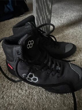 RUDIS Kids' Black High-Top Wrestling Shoes